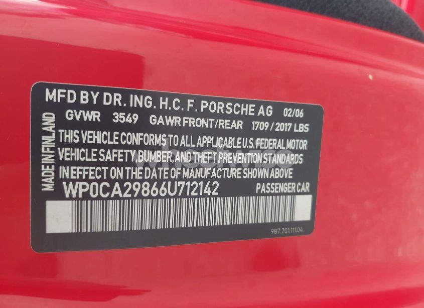 Photo 9 of 2006 Porsche Boxster (VIN WP0CA29866U712142)