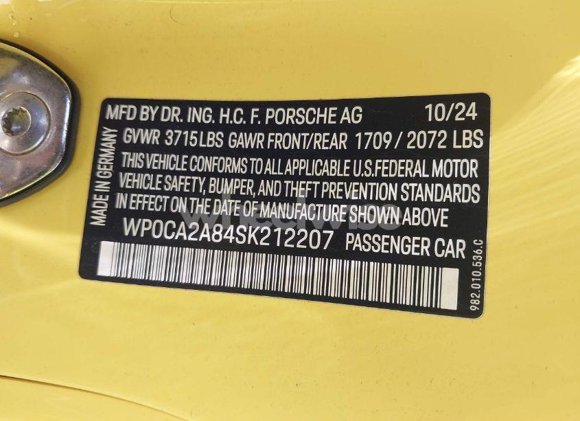 Photo 9 of 2025 Porsche 718 BOXSTER STYLE EDITION (VIN WP0CA2A84SK212207)