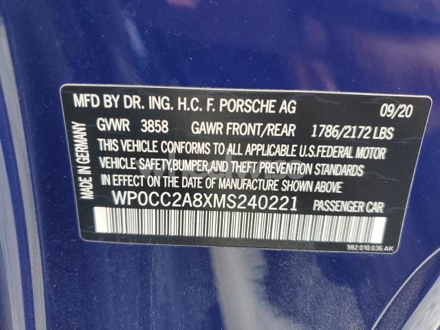 Photo 5 of 2021 PORSCHE BOXSTER SPYDER N/A (VIN WP0CC2A8XMS240221)