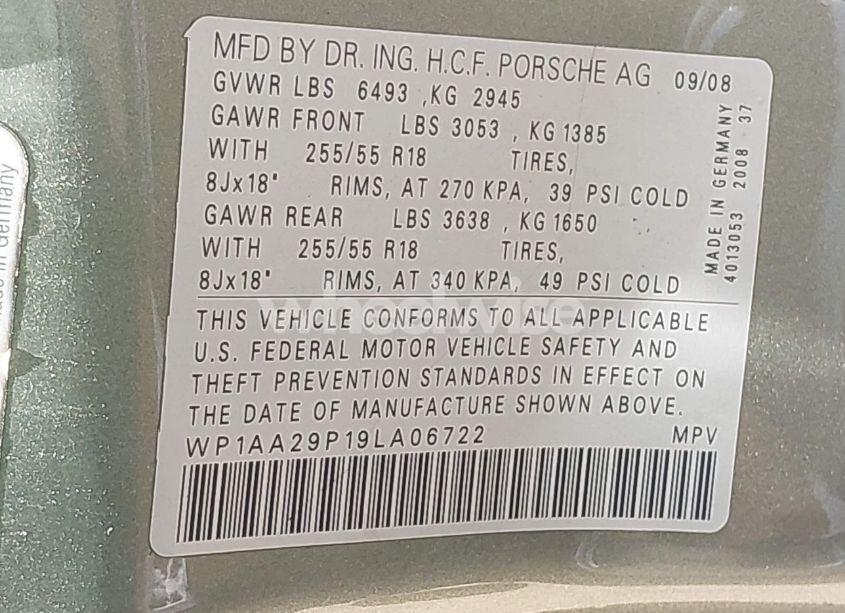 Photo 9 of 2009 Porsche Cayenne N/A (VIN WP1AA29P19LA06722)