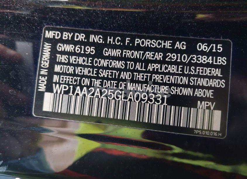 Photo 9 of 2016 Porsche Cayenne N/A (VIN WP1AA2A25GLA09331)