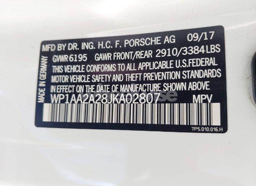 Photo 9 of 2018 Porsche Cayenne PLATINUM EDITION (VIN WP1AA2A28JKA02807)