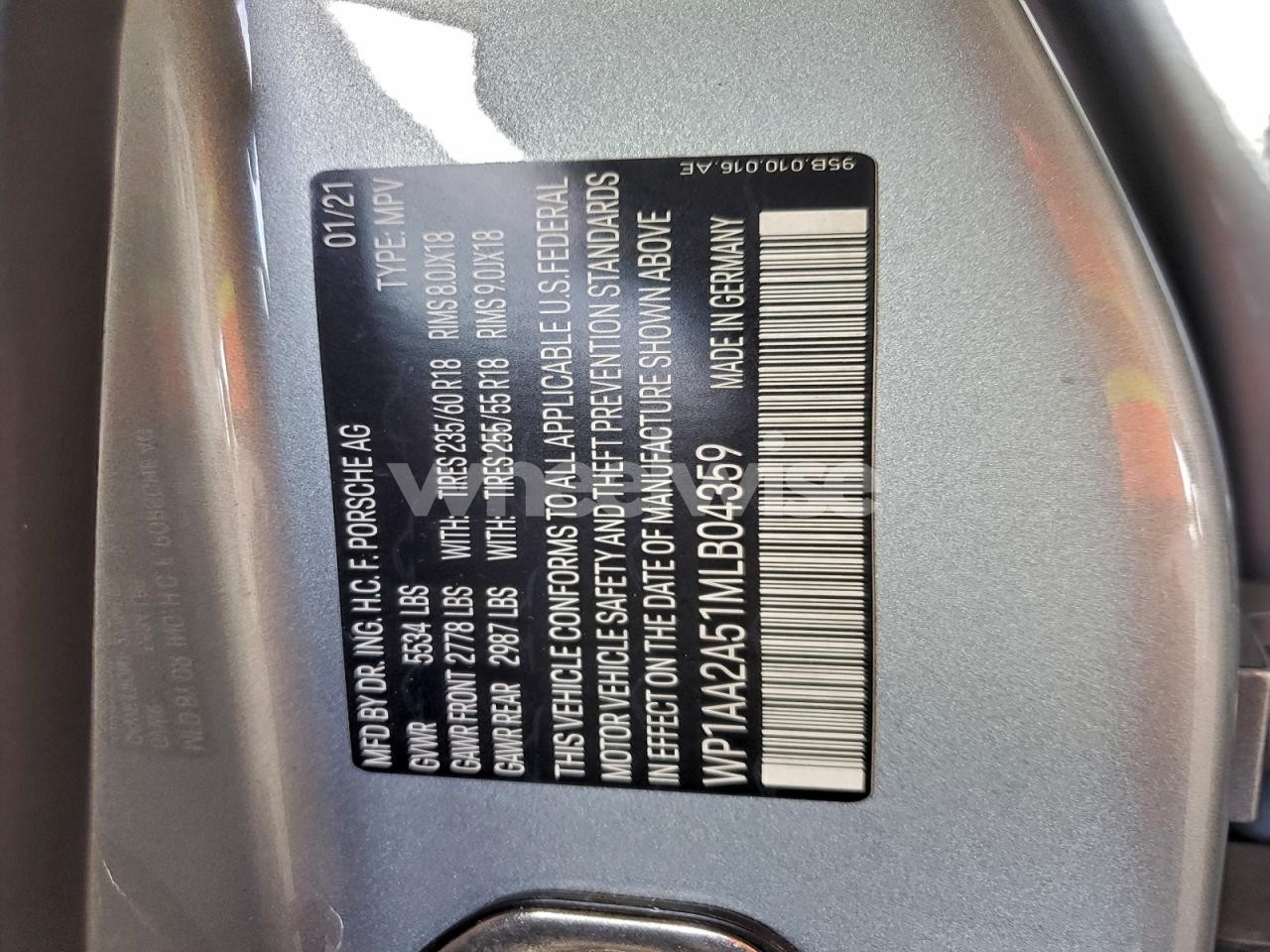 Photo 12 of 2021 PORSCHE MACAN N/A (VIN WP1AA2A51MLB04359)