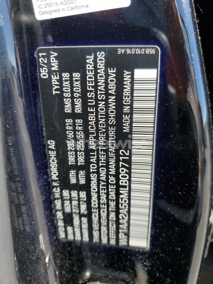 Photo 13 of 2021 PORSCHE MACAN (VIN WP1AA2A55MLB09712)