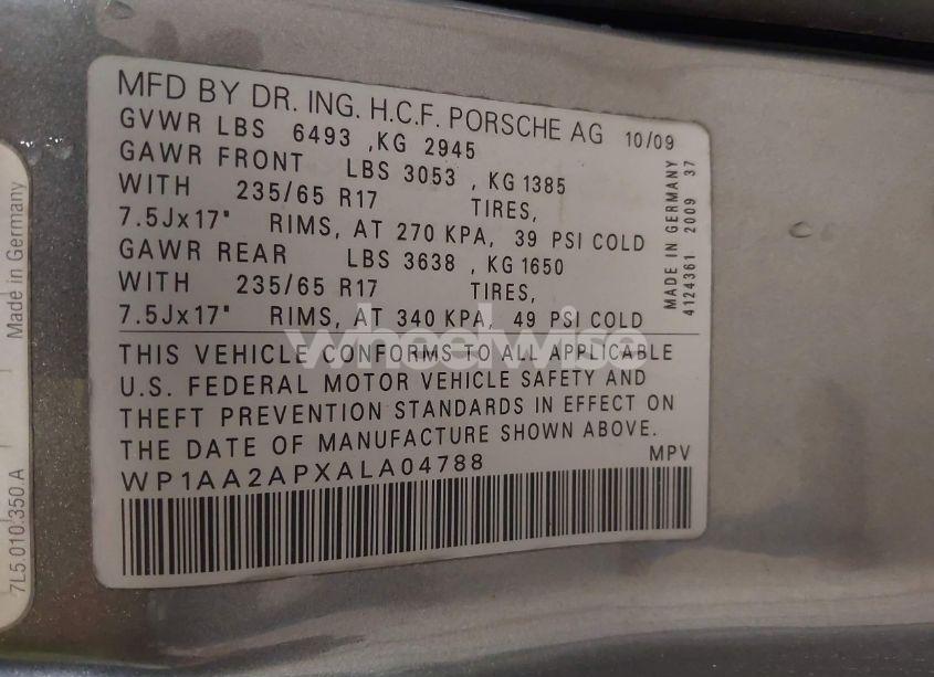 Photo 9 of 2010 Porsche Cayenne N/A (VIN WP1AA2APXALA04788)