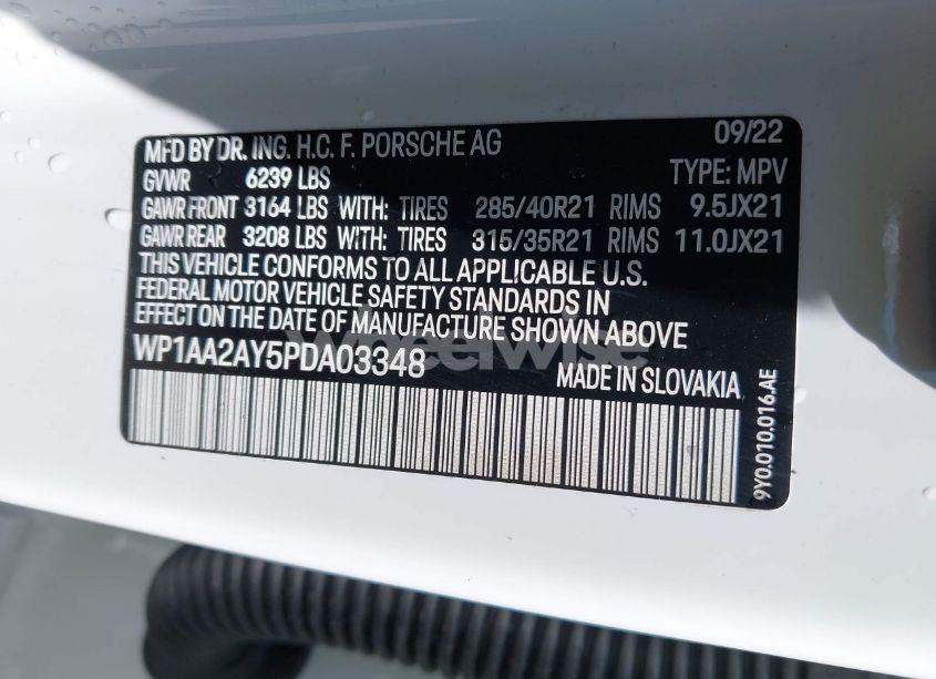 Photo 9 of 2023 Porsche Cayenne PLATINUM EDITION (VIN WP1AA2AY5PDA03348)