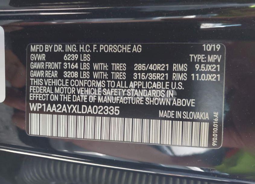 Photo 9 of 2020 Porsche Cayenne N/A (VIN WP1AA2AYXLDA02335)