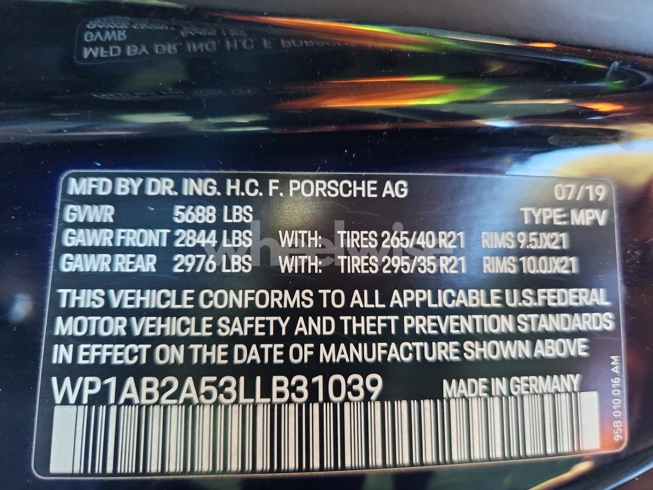 Photo 13 of 2020 PORSCHE MACAN S (VIN WP1AB2A53LLB31039)