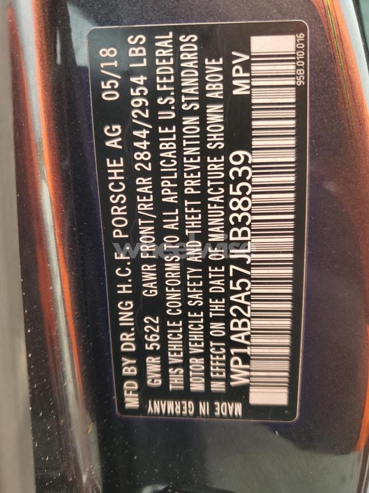 Photo 13 of 2018 PORSCHE MACAN S (VIN WP1AB2A57JLB38539)