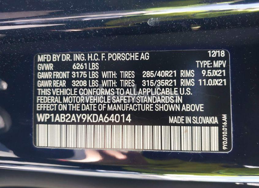 Photo 9 of 2019 Porsche Cayenne S (VIN WP1AB2AY9KDA64014)