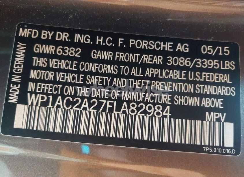 Photo 9 of 2015 Porsche Cayenne TURBO (VIN WP1AC2A27FLA82984)