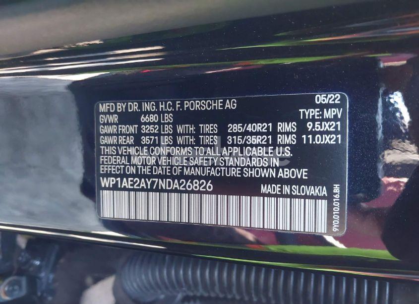 Photo 9 of 2022 Porsche Cayenne E-HYBRID PLATINUM EDITION (VIN WP1AE2AY7NDA26826)