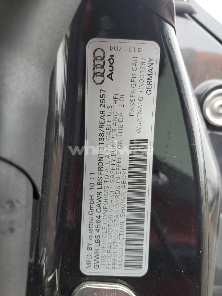 Photo 12 of 2012 AUDI R8 5.2 QUATTRO (VIN WUATNAFG1CN001287)