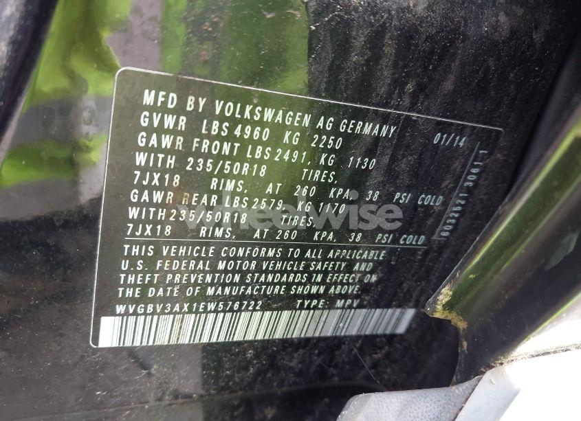 Photo 9 of 2014 Volkswagen Tiguan SE (VIN WVGBV3AX1EW576722)