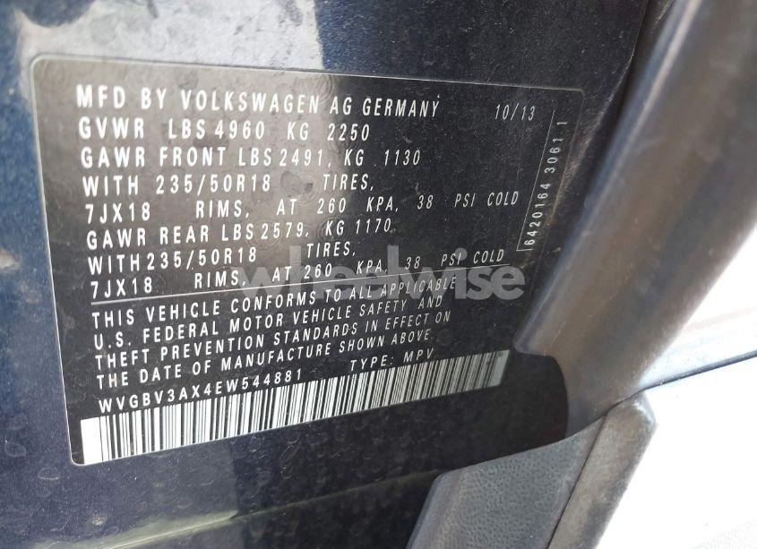 Photo 9 of 2014 Volkswagen Tiguan SE (VIN WVGBV3AX4EW544881)