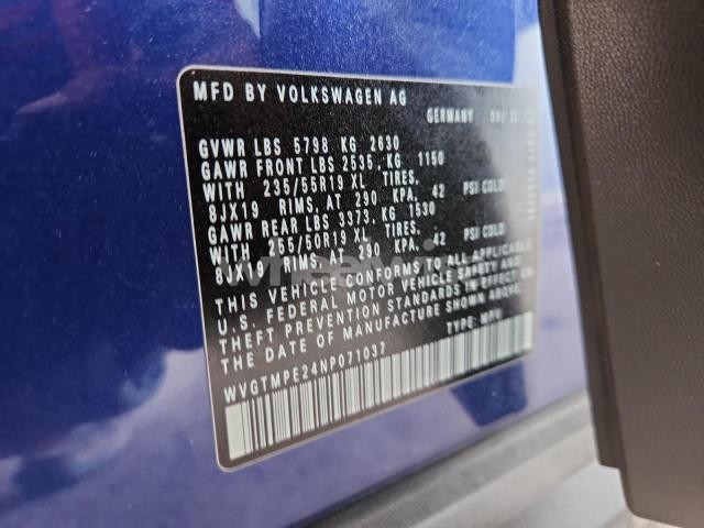 Photo 2 of 2022 VOLKSWAGEN ID.4 PRO S (VIN WVGTMPE24NP071037)