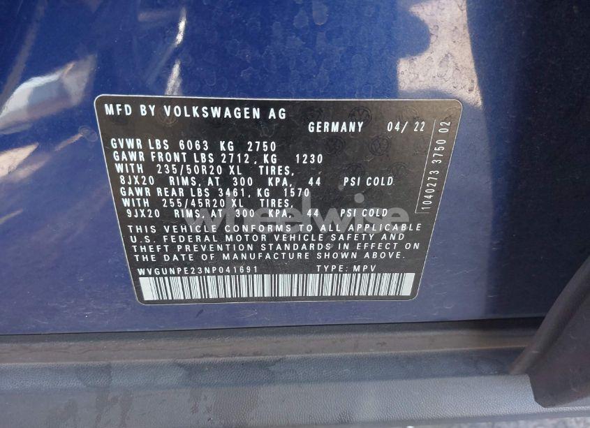 Photo 9 of 2022 Volkswagen Id.4 AWD PRO S (VIN WVGUNPE23NP041691)