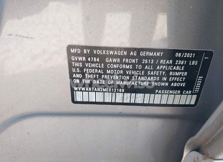 Photo 9 of 2021 Volkswagen Arteon SE (VIN WVWAR7AN2ME012169)