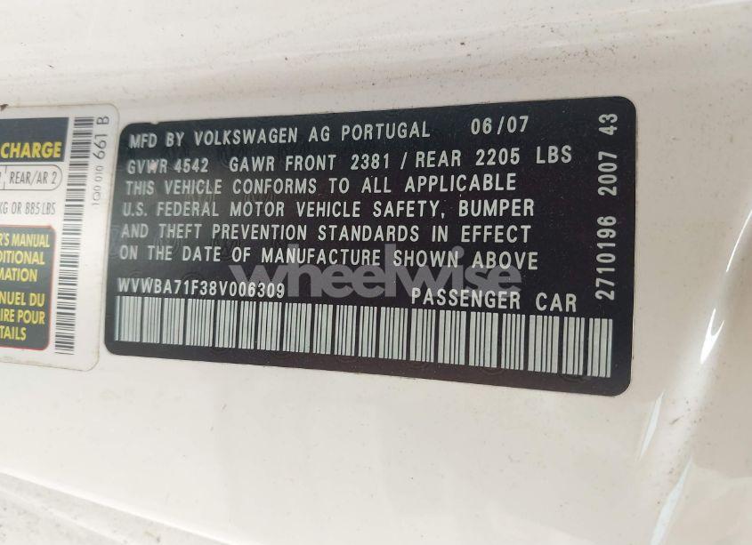 Photo 9 of 2008 Volkswagen Eos KOMFORT/TURBO (VIN WVWBA71F38V006309)