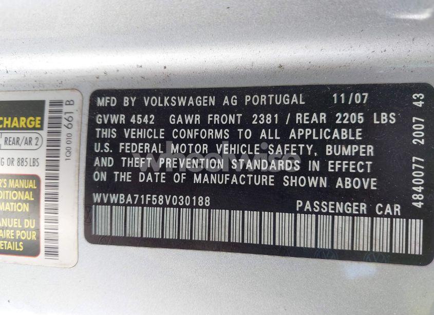 Photo 9 of 2008 Volkswagen Eos KOMFORT (VIN WVWBA71F58V030188)