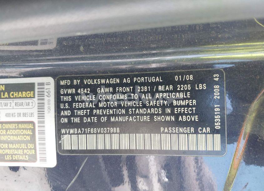 Photo 9 of 2008 Volkswagen Eos KOMFORT (VIN WVWBA71F68V037988)