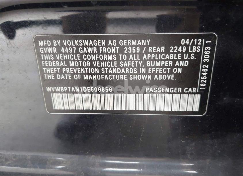 Photo 9 of 2013 Volkswagen Cc 2.0T SPORT (VIN WVWBP7AN1DE506856)