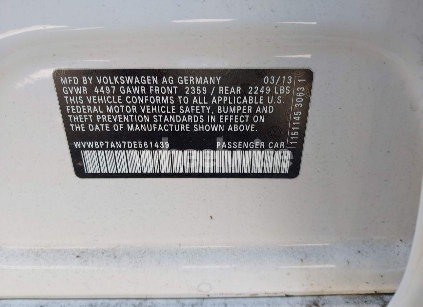 Photo 9 of 2013 Volkswagen Cc 2.0T SPORT (VIN WVWBP7AN7DE561439)