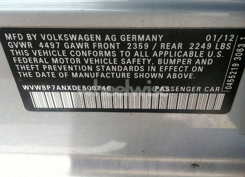 Photo 9 of 2013 Volkswagen Cc 2.0T SPORT PLUS (VIN WVWBP7ANXDE500246)