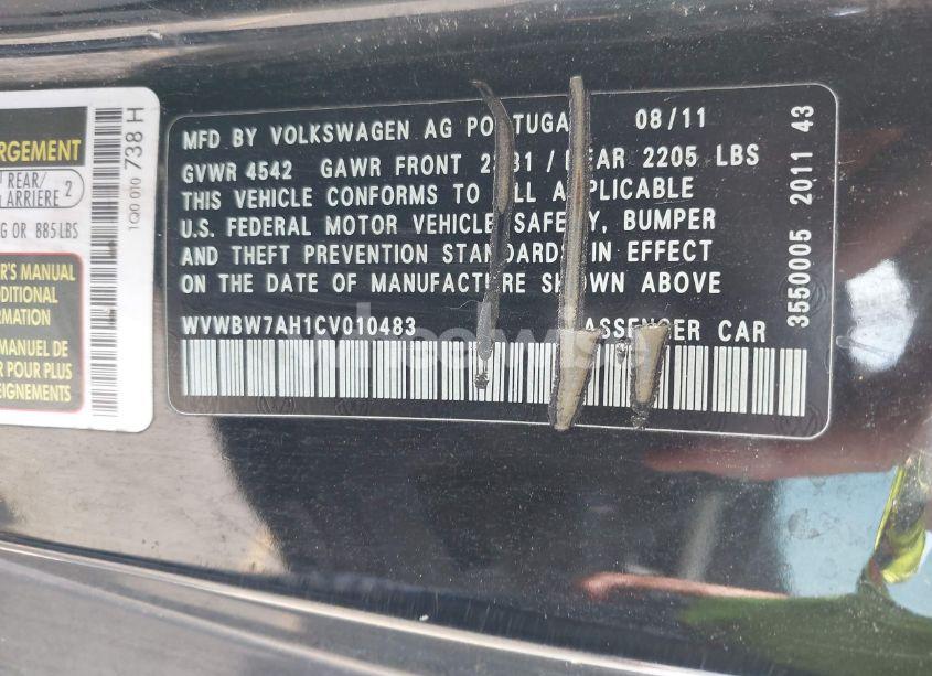 Photo 9 of 2012 Volkswagen Eos KOMFORT (VIN WVWBW7AH1CV010483)