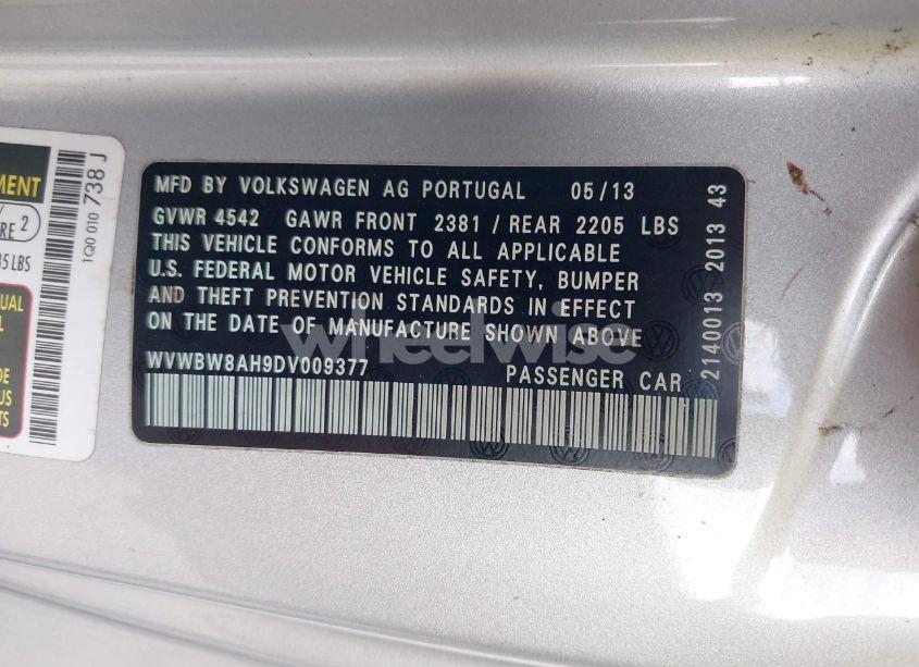Photo 9 of 2013 Volkswagen Eos SPORT (VIN WVWBW8AH9DV009377)