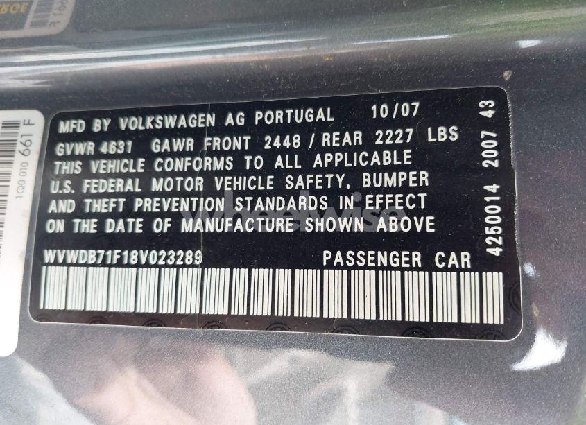 Photo 9 of 2008 Volkswagen Eos VR6 (VIN WVWDB71F18V023289)