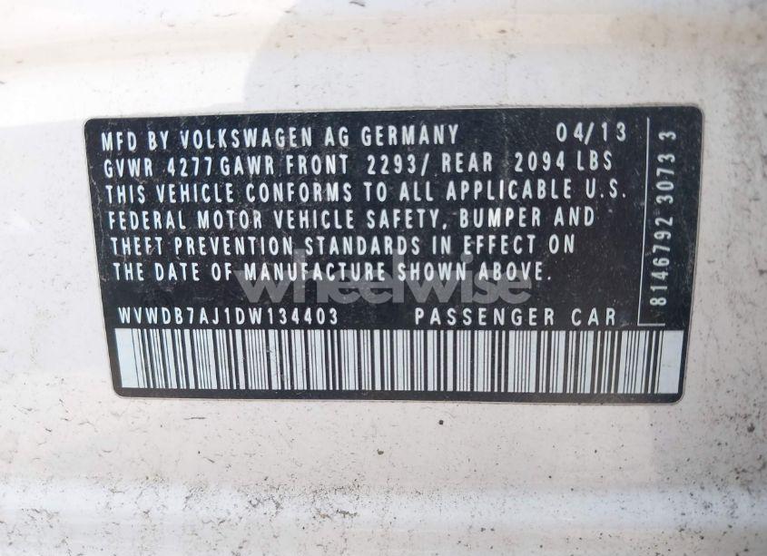 Photo 9 of 2013 Volkswagen Golf 2.5L 4-DOOR (VIN WVWDB7AJ1DW134403)