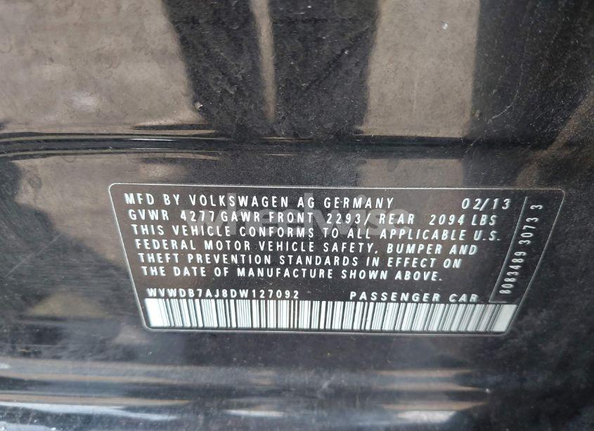 Photo 9 of 2013 Volkswagen Golf 2.5L 4-DOOR (VIN WVWDB7AJ8DW127092)