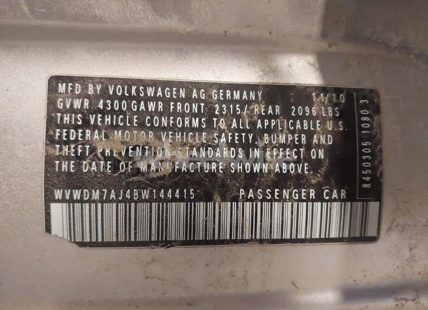 Photo 9 of 2011 Volkswagen Golf TDI 4-DOOR (VIN WVWDM7AJ4BW144415)