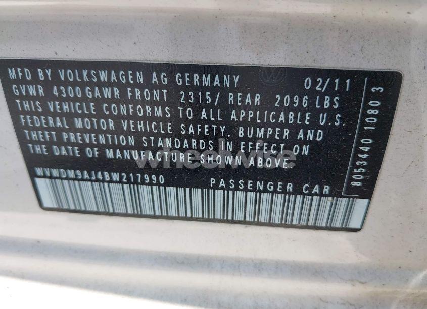 Photo 9 of 2011 Volkswagen Golf TDI 4-DOOR (VIN WVWDM9AJ4BW217990)
