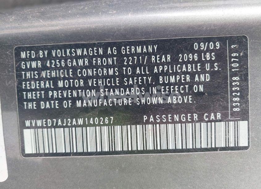 Photo 9 of 2010 Volkswagen Gti 2-DOOR (VIN WVWED7AJ2AW140267)