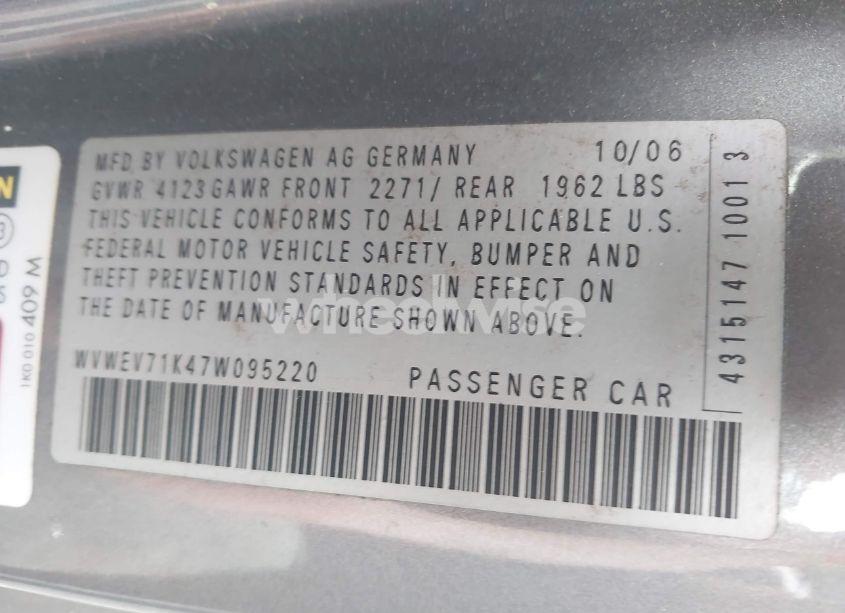 Photo 9 of 2007 Volkswagen Gti 2-DOOR (VIN WVWEV71K47W095220)