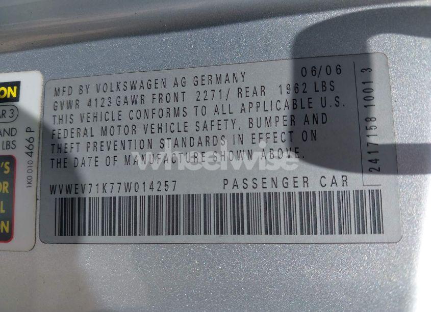 Photo 9 of 2007 Volkswagen Gti 2-DOOR (VIN WVWEV71K77W014257)