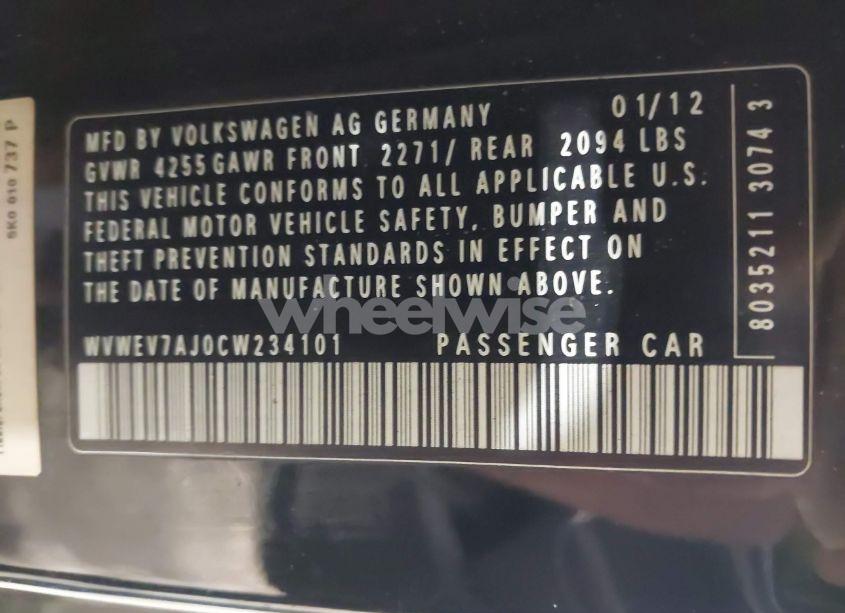 Photo 9 of 2012 Volkswagen Gti 2-DOOR (VIN WVWEV7AJ0CW234101)