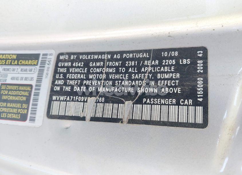 Photo 9 of 2009 Volkswagen Eos LUX (VIN WVWFA71F09V013768)