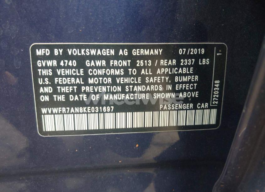 Photo 9 of 2019 Volkswagen Arteon 2.0T SE R-LINE (VIN WVWFR7AN8KE031697)