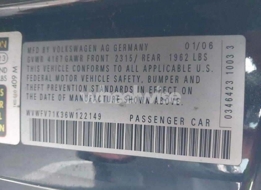 Photo 9 of 2006 Volkswagen Gti 2-DOOR (VIN WVWFV71K36W122149)