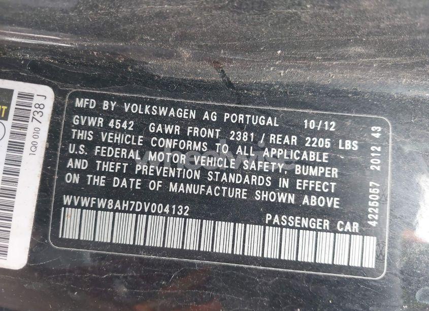 Photo 9 of 2013 Volkswagen Eos LUX (VIN WVWFW8AH7DV004132)