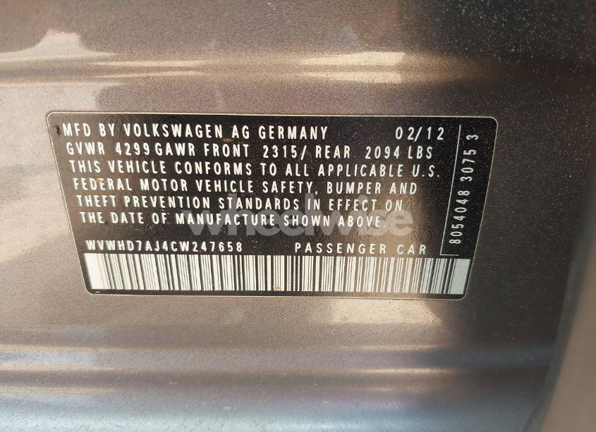 Photo 9 of 2012 Volkswagen Gti 4-DOOR (VIN WVWHD7AJ4CW247658)