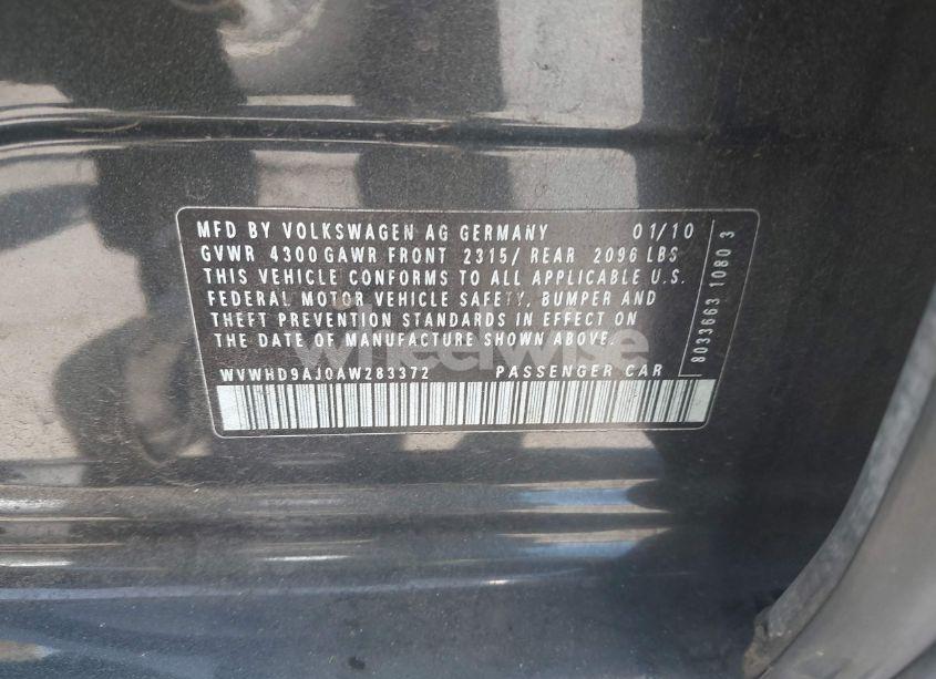 Photo 9 of 2010 Volkswagen Gti 4-DOOR (VIN WVWHD9AJ0AW283372)