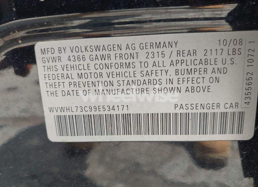 Photo 9 of 2009 Volkswagen Cc LUXURY (VIN WVWHL73C99E534171)