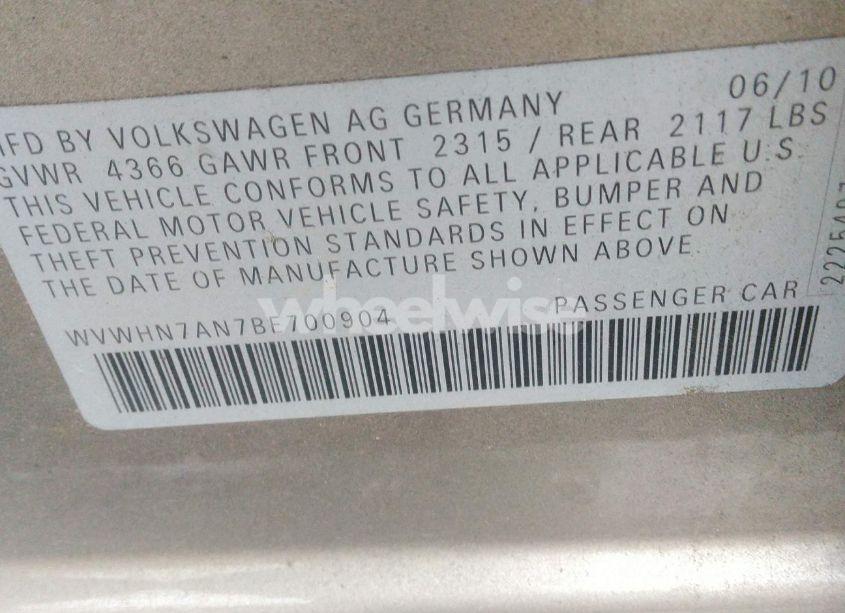 Photo 9 of 2011 Volkswagen Cc LUX (VIN WVWHN7AN7BE700904)