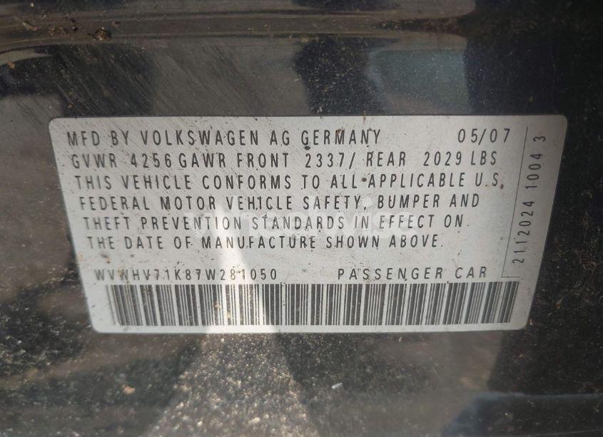 Photo 9 of 2007 Volkswagen Gti 4-DOOR (VIN WVWHV71K87W281050)