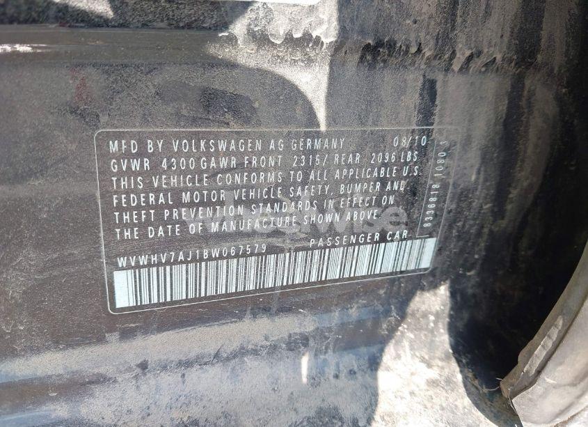 Photo 9 of 2011 Volkswagen Gti 4-DOOR AUTOBAHN (VIN WVWHV7AJ1BW067579)