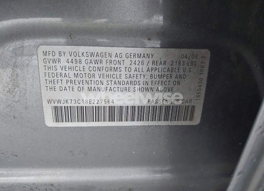 Photo 9 of 2008 Volkswagen Passat TURBO (VIN WVWJK73C18E227564)